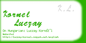 kornel luczay business card